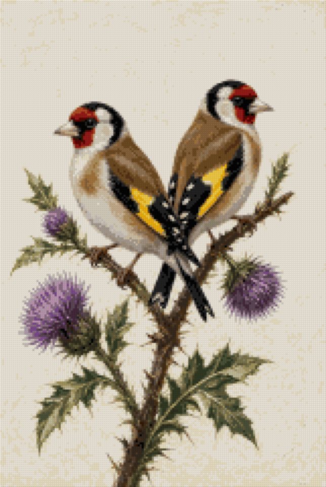 Goldfinches on a Thistle