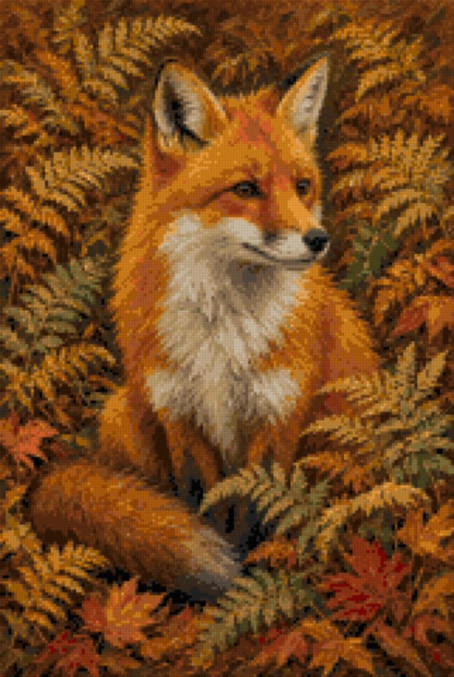 A Fox in Autumn Ferns