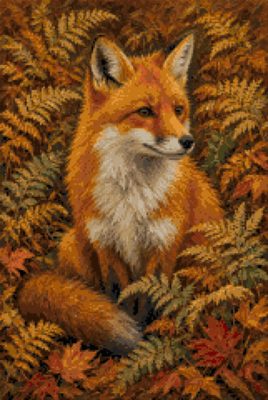 A Fox in Autumn Ferns