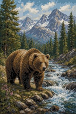A Bear at the Mountain Stream