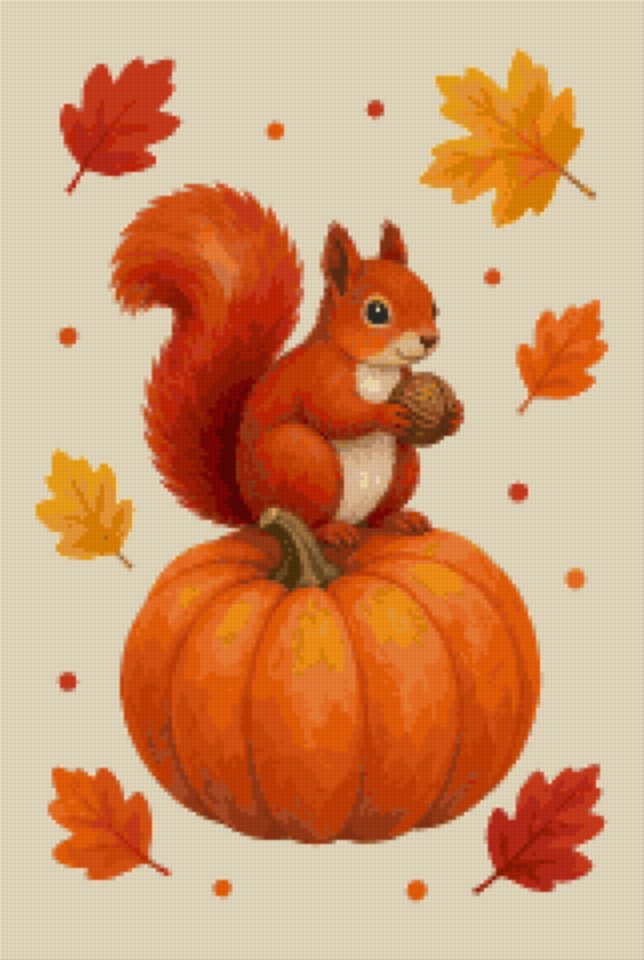 A Squirrel on a Pumpkin