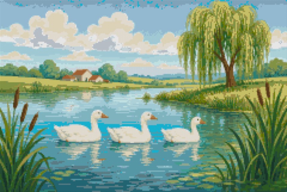 Geese on the Pond
