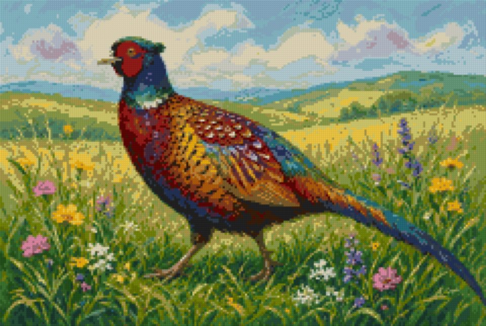 A Pheasant in the Grass
