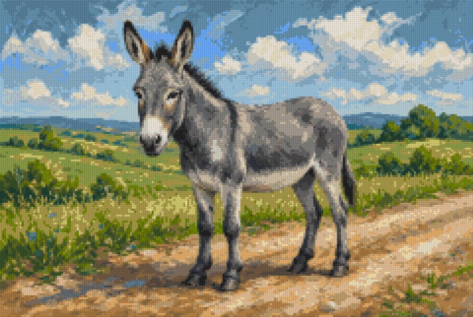 A Donkey on the Road