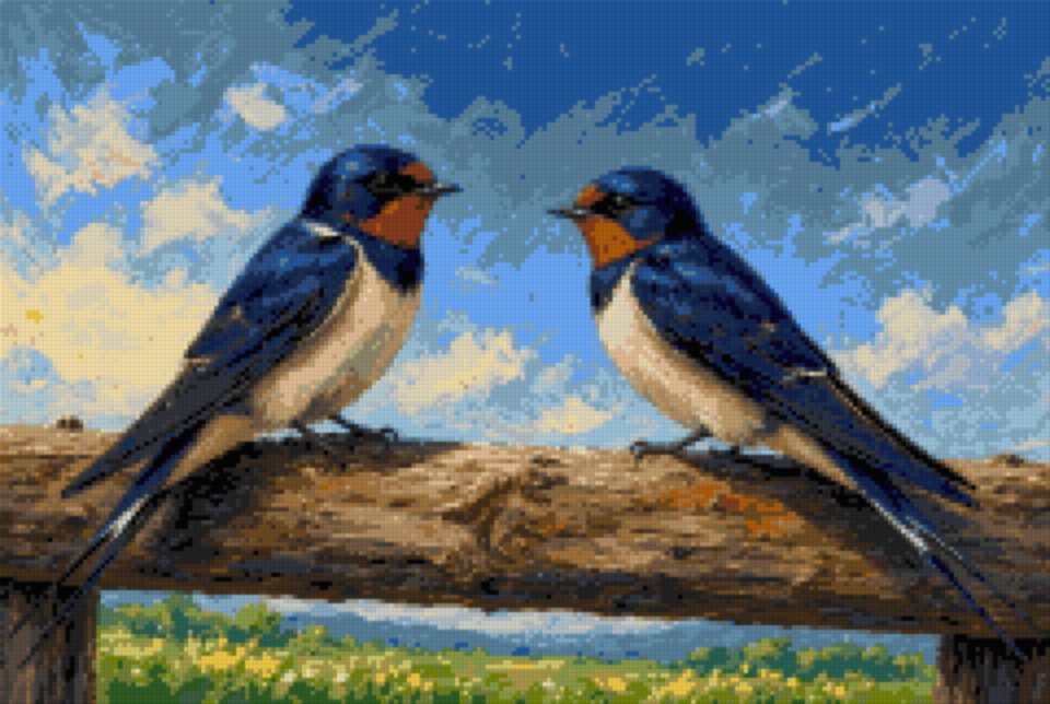 Swallows on the Fence