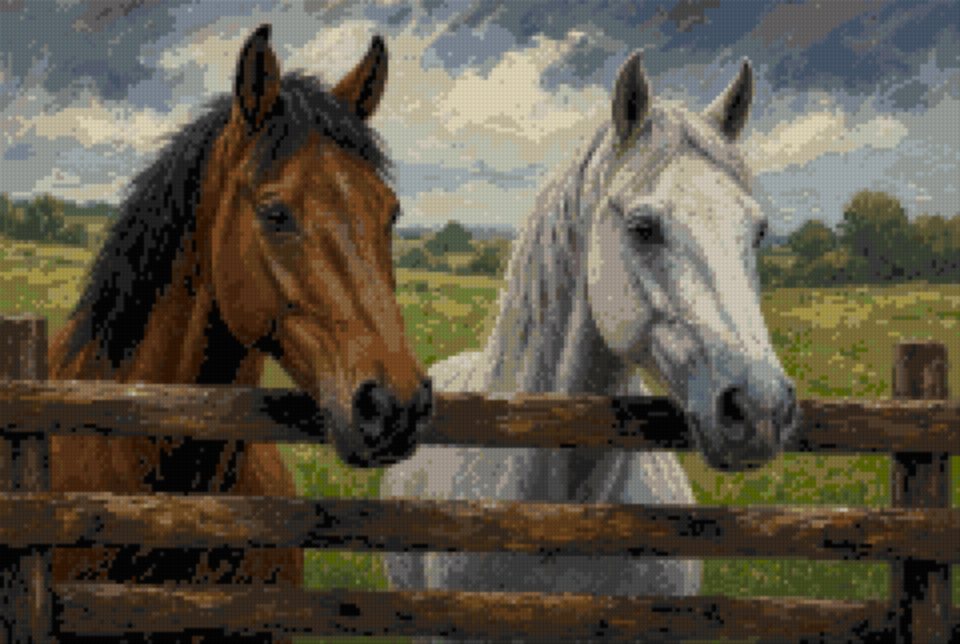 Two Horses at the Fence