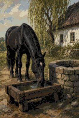 A Black Horse at the Well