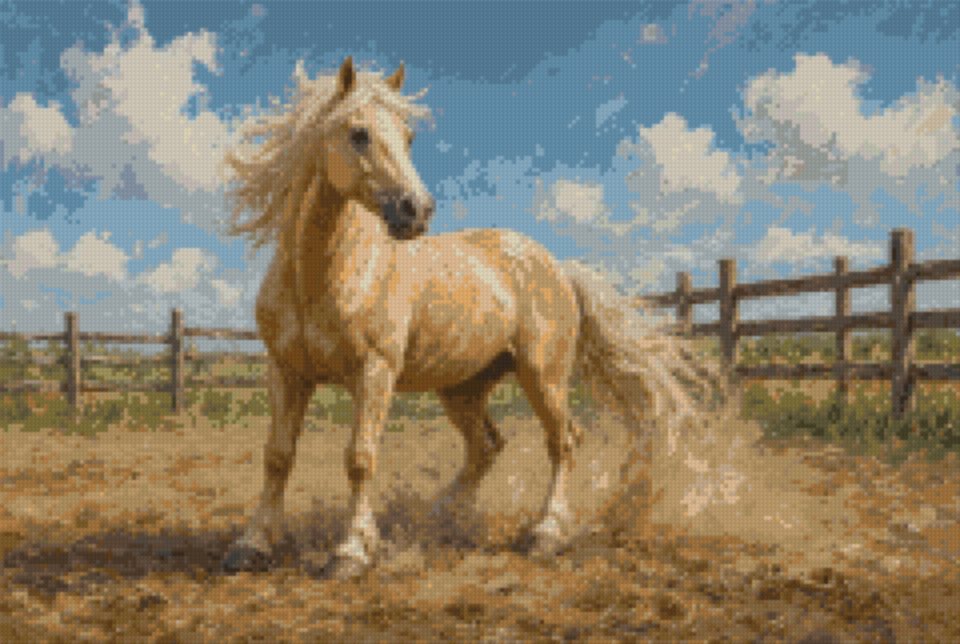 A Palomino in the Paddock