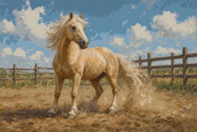 A Palomino in the Paddock