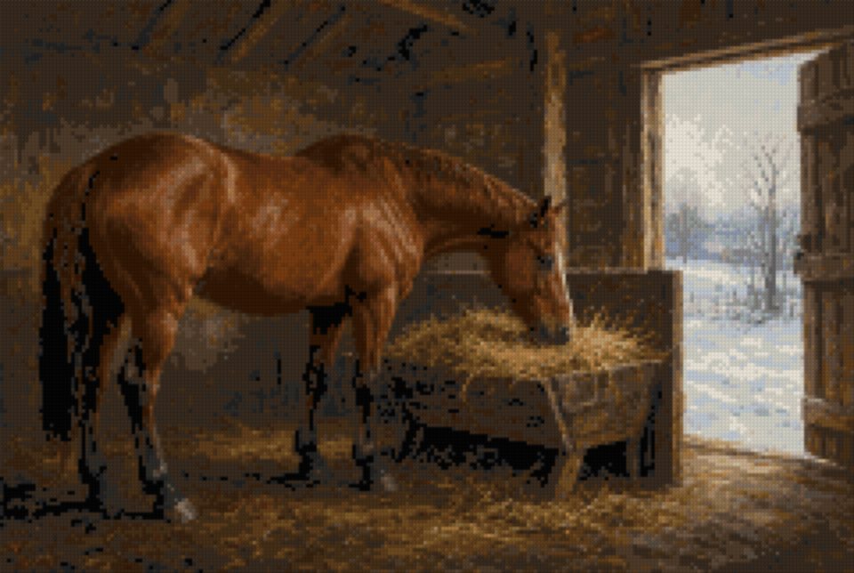 A Horse at the Manger