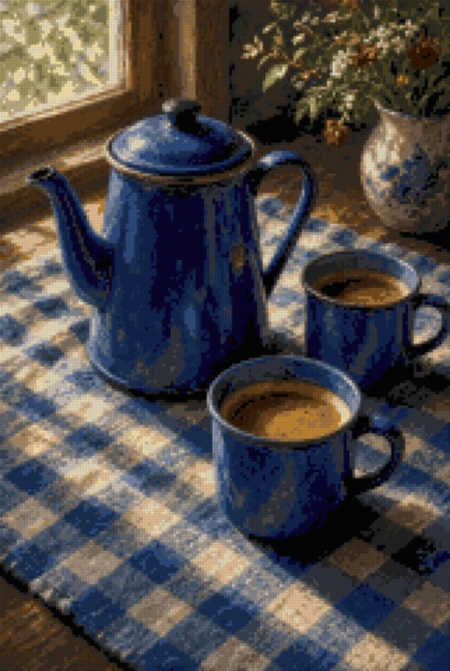 A Blue Enamel Pot