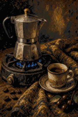 A Moka Pot on the Stove