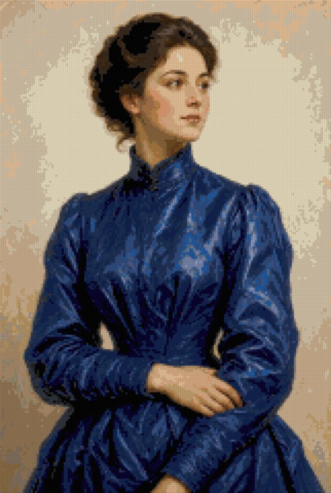 A Blue Taffeta Dress