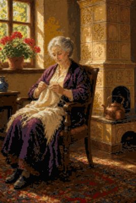 Knitting by the Stove