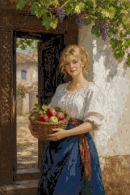 A Basket of Apples in the Doorway