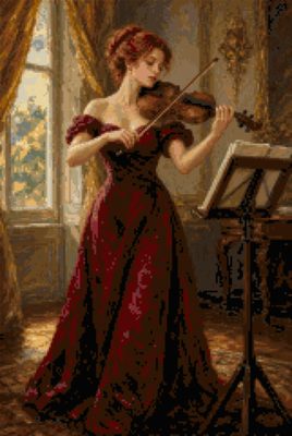 A Violin in a Burgundy Gown