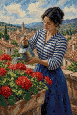 Watering the Geraniums