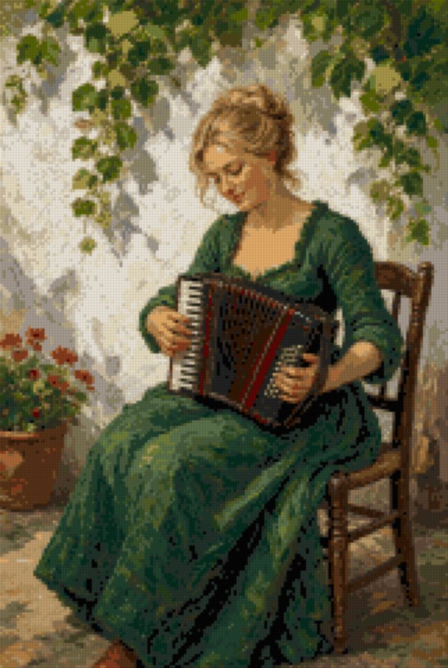 Acordeon în curte