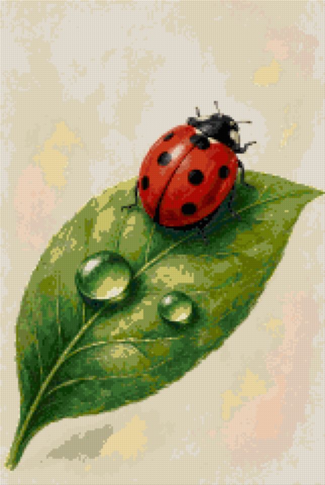 A Ladybird on a Green Leaf
