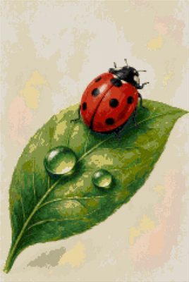 A Ladybird on a Green Leaf