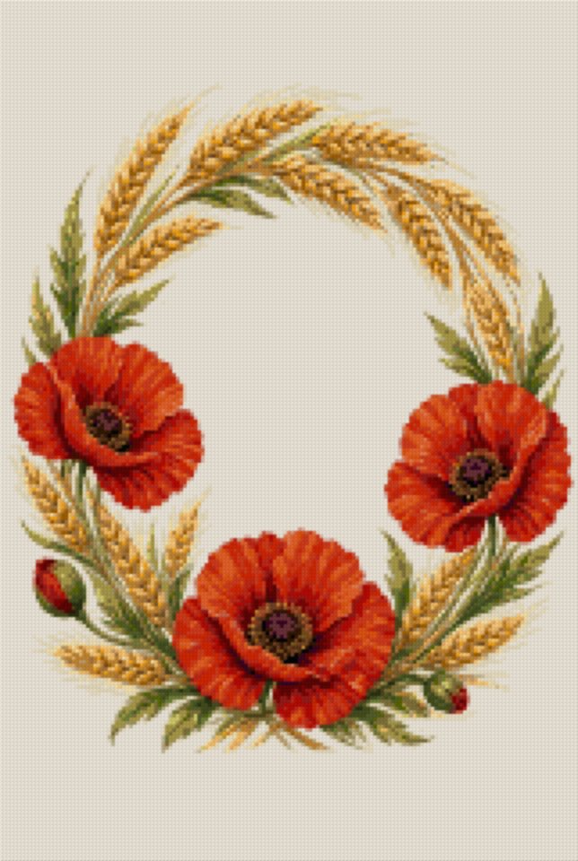 A Wreath of Wheat and Poppies