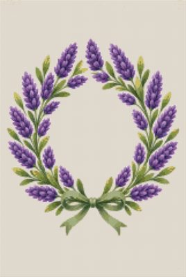 A Lavender Wreath with Ribbon