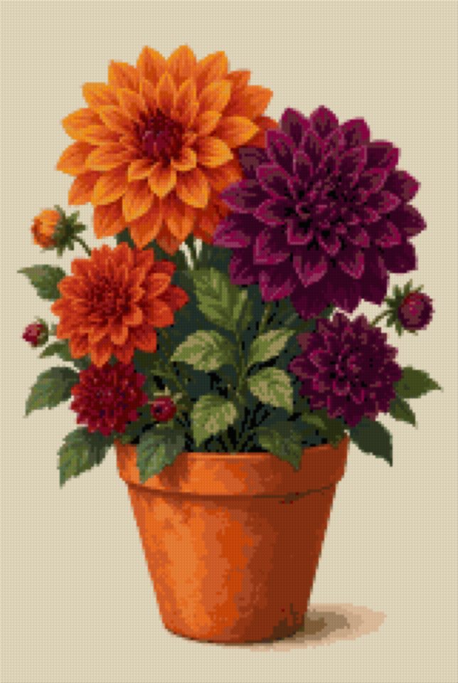 Dahlias in a Pot