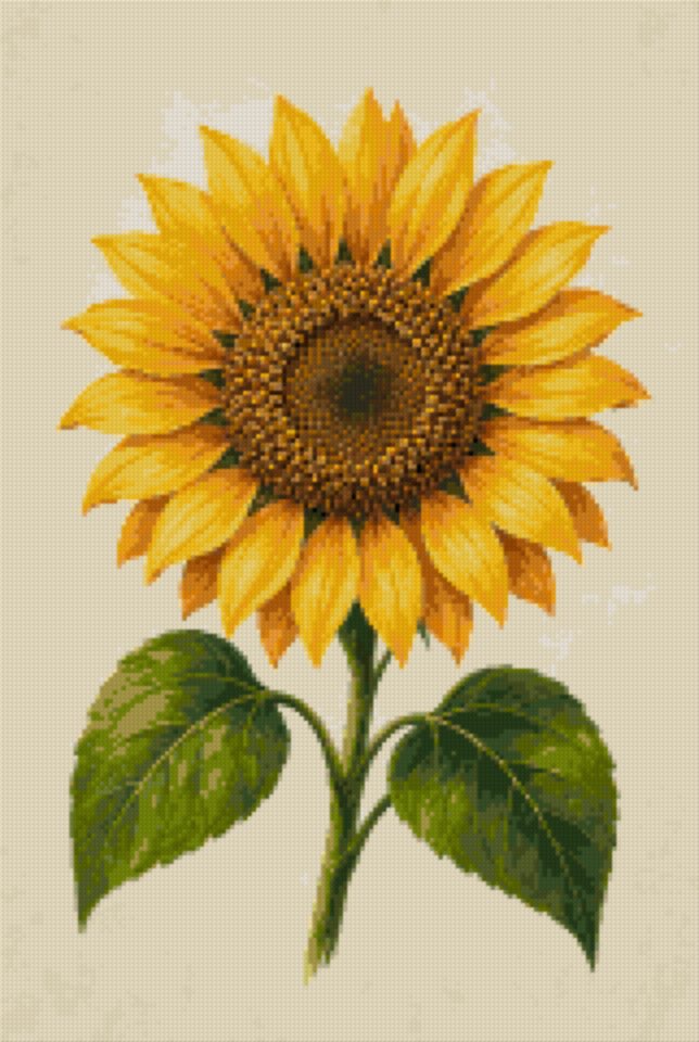 A Sunflower with Leaves