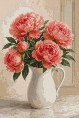 Coral Peonies in a Jug