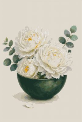 White Peonies with Eucalyptus
