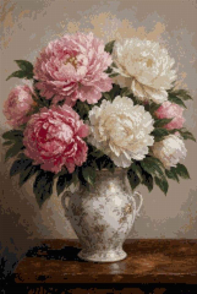 Pink and White Peonies