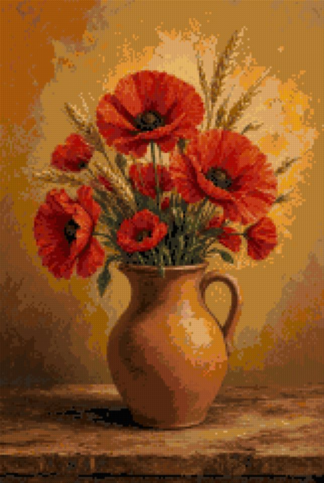 Poppies and Wheat in a Jug
