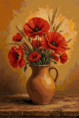 Poppies and Wheat in a Jug