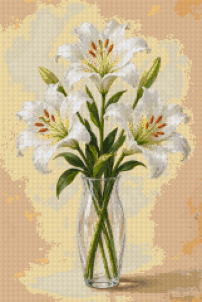 Buchet înalt de crini albi