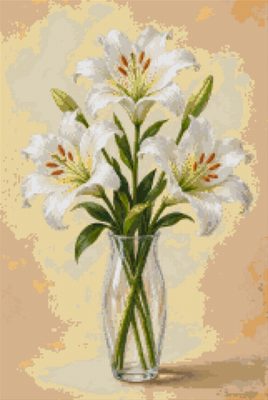 White Lilies, a Tall Bouquet