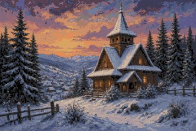 A Wooden Church in Winter