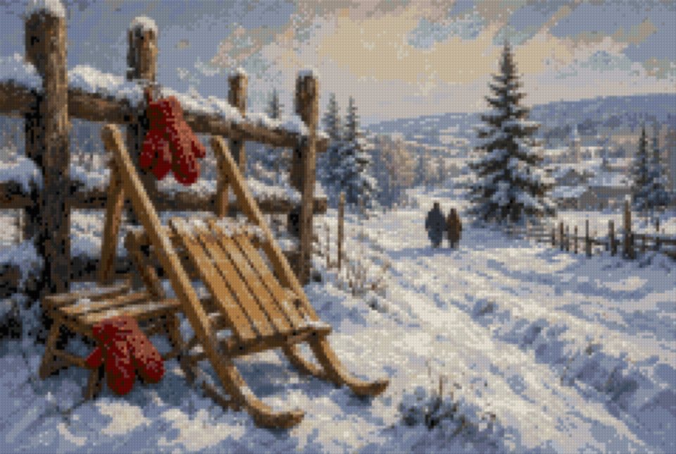 A Sled at the Fence