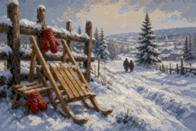 A Sled at the Fence