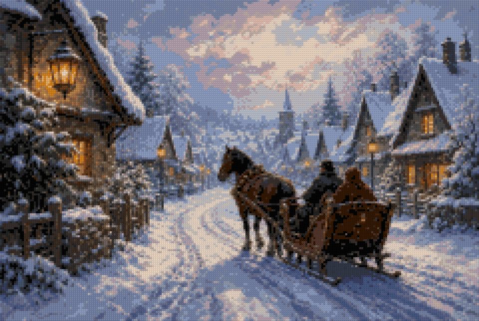 A Sleigh in the Village Street