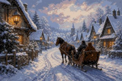 A Sleigh in the Village Street