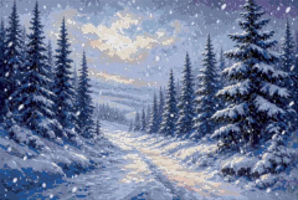 A Snowy Avenue of Firs