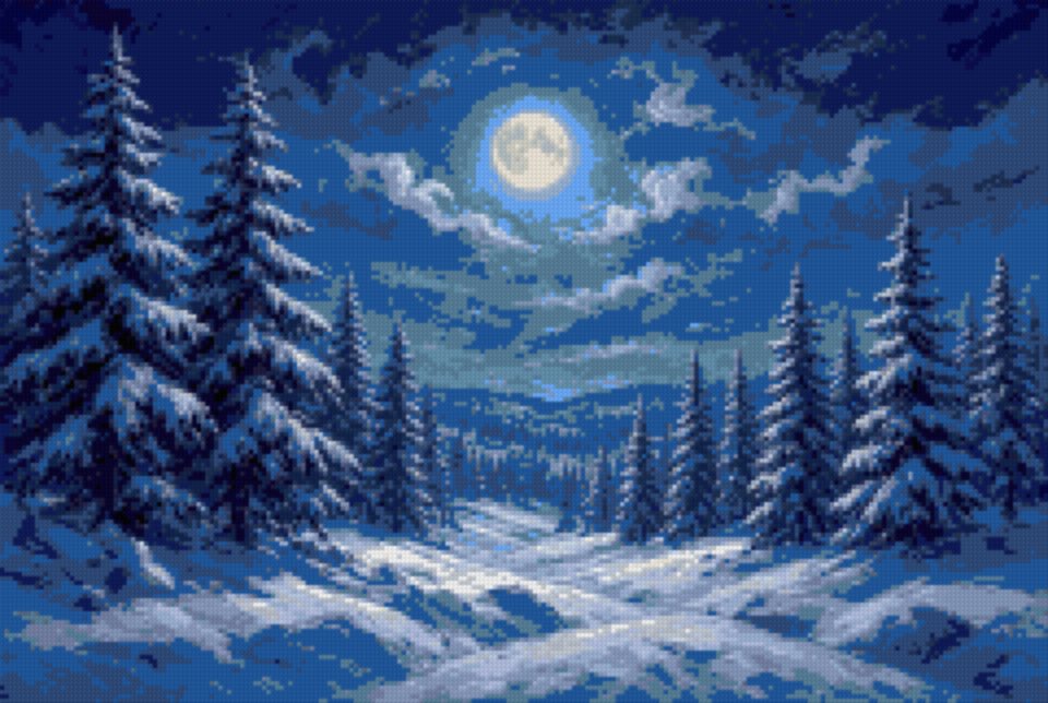 Firs under the Moon