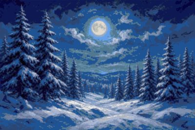 Firs under the Moon