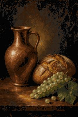 A Copper Jug and Bread