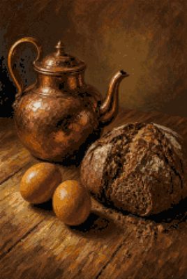 A Copper Pot and Bread