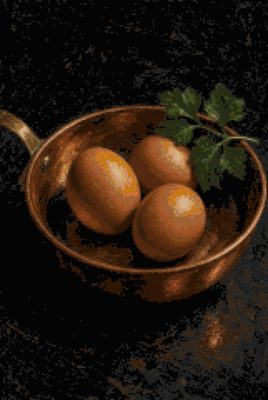 Eggs in a Copper Pan