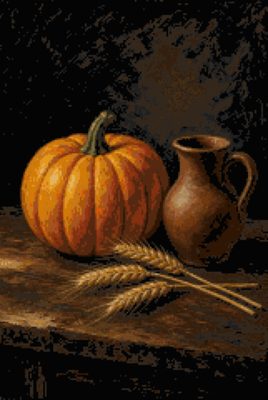 A Pumpkin and Wheat Ears