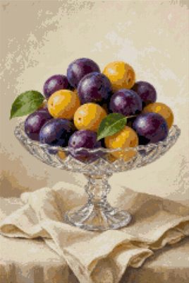 A Compote Dish of Plums