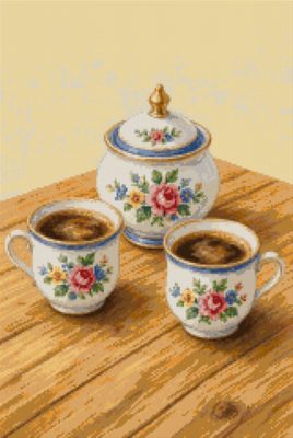 Flowered Coffee Cups