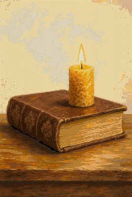 A Candle on an Old Book